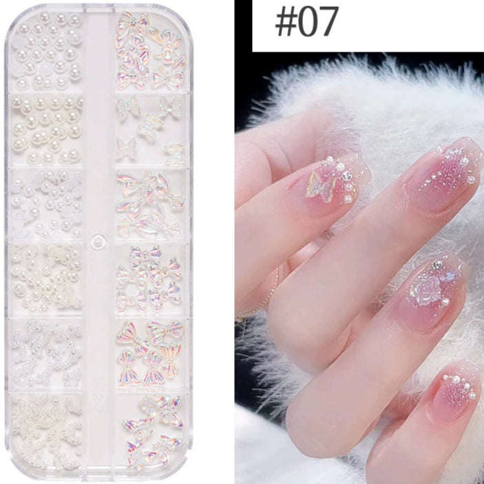 Nail Decoration - Bows & Pearls