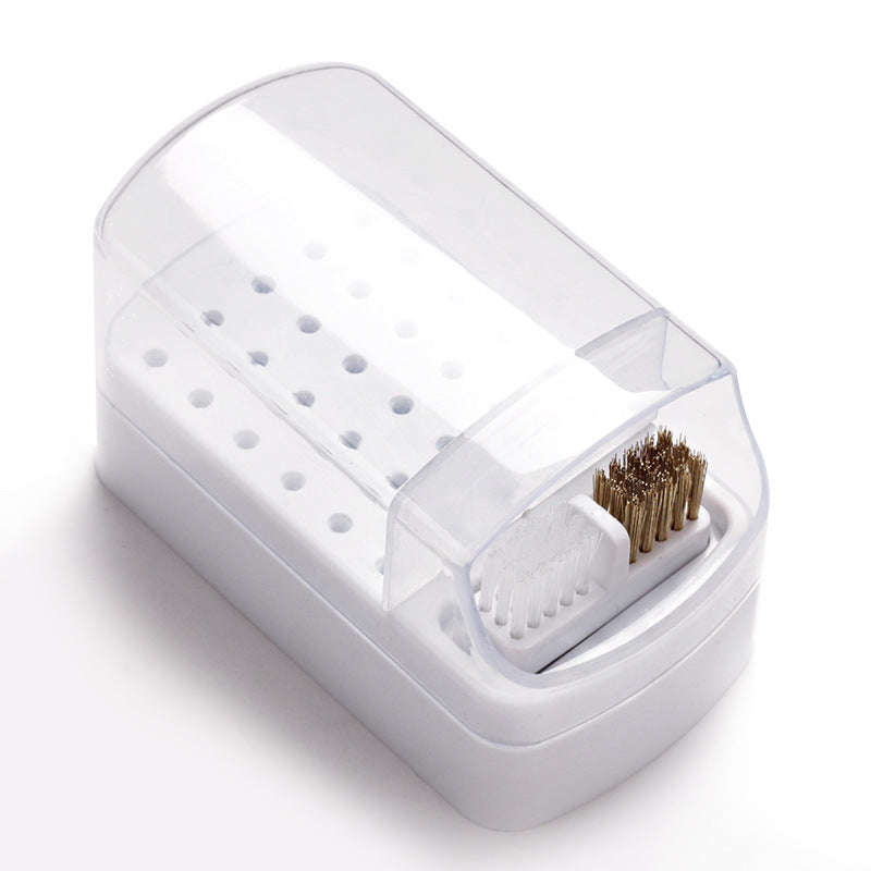 Drill Bit Storage Box - 30 Holes with Cleaning Brush