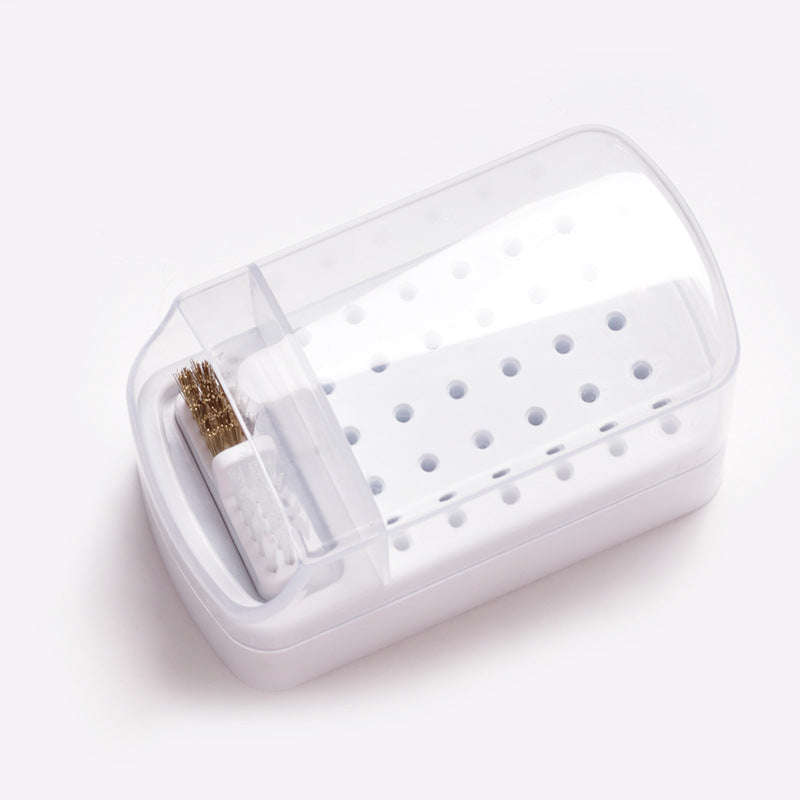 Drill Bit Storage Box - 30 Holes with Cleaning Brush