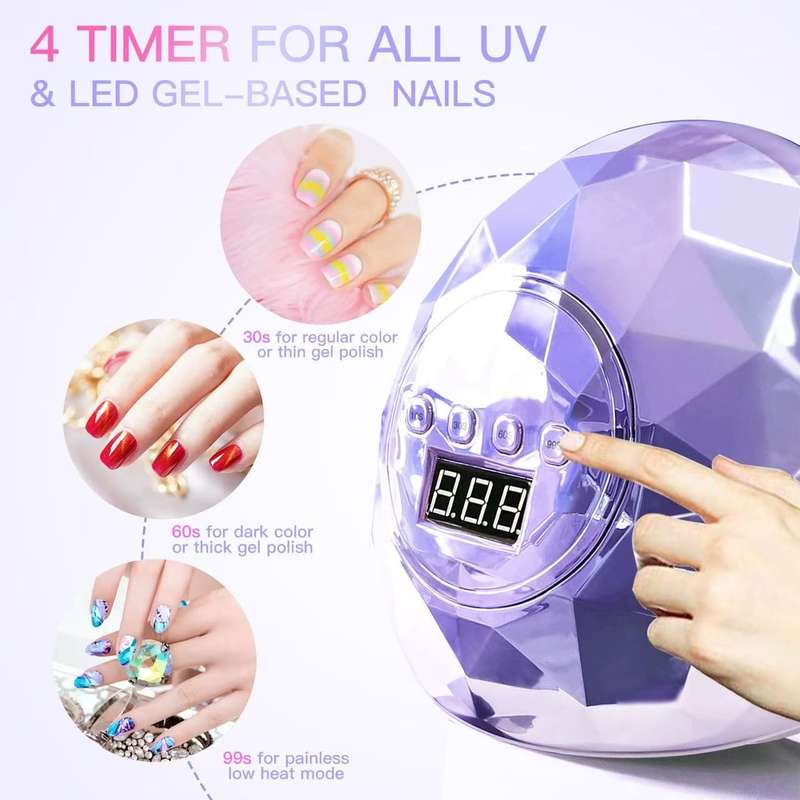 Diamond F6 Professional Gel Polish UV/LED Nail Dryer Lamp 86W - Rose Gold