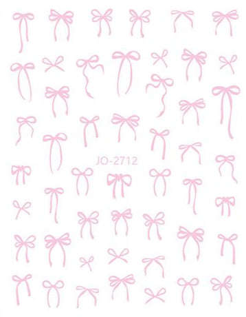 Nail Sticker - 2712 - Pink Bow Ribbon