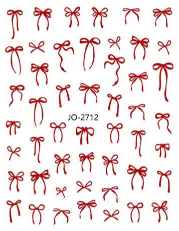 Nail Sticker - 2712 - Red Bow Ribbon