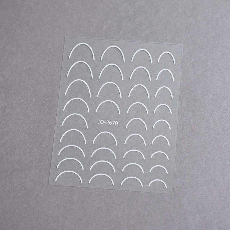 Nail Sticker - JO-2670 - French Line - White