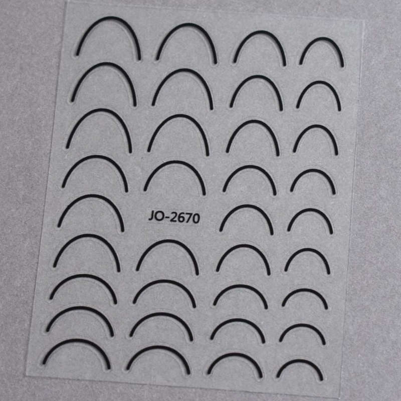 Nail Sticker - JO-2670 - French Line - Black