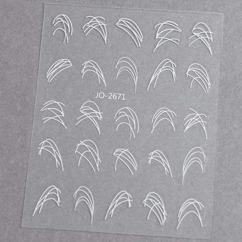 Nail Sticker - 2671 - French - White