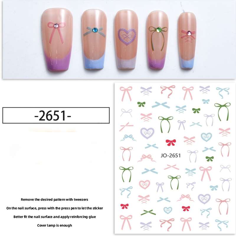 Nail Sticker - 2651 - Bows