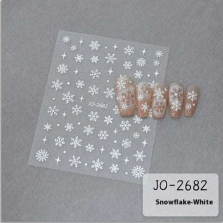 Nail Sticker - 2682 - Christmas - White