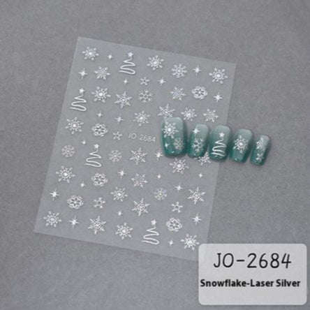 Nail Sticker - 2684 - Christmas - Silver