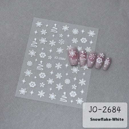 Nail Sticker - 2684 - Christmas - White
