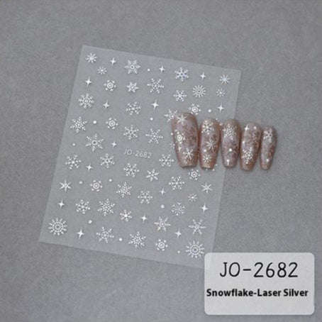 Nail Sticker - 2682 - Christmas - Silver
