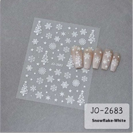 Nail Sticker - 2683 - Christmas - White