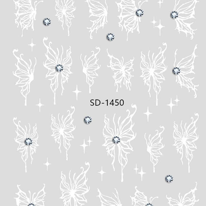 Nail Sticker 3D - 1450 - Butterfly with Rhinestones