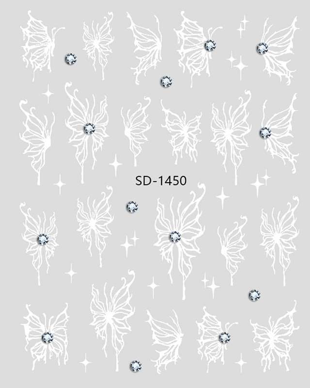 Nail Sticker 3D - 1450 - Butterfly with Rhinestones