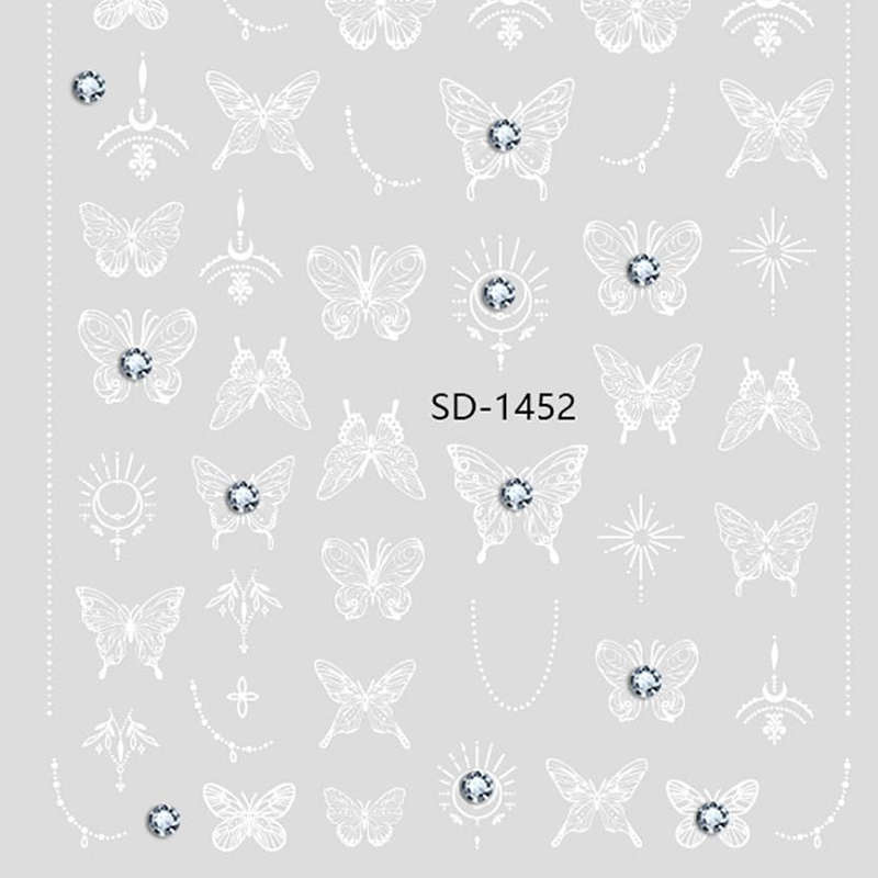 Nail Sticker 3D - 1452 - Butterfly with Rhinestones
