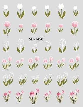 Nail Sticker 3D - 1458 - Tulips