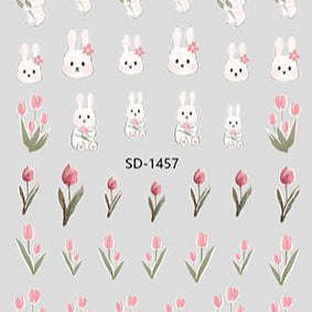 Nail Sticker 3D - 1457 - Bunnies