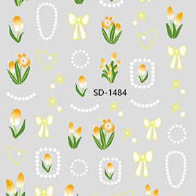 Nail Sticker 3D - 1484 - Flowers