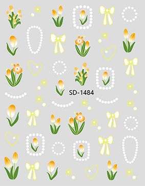 Nail Sticker 3D - 1484 - Flowers