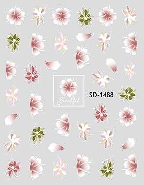 Nail Sticker 3D - 1488 - Flowers