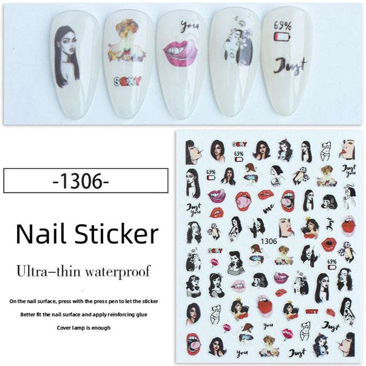Nail Sticker - 1306 - Faces