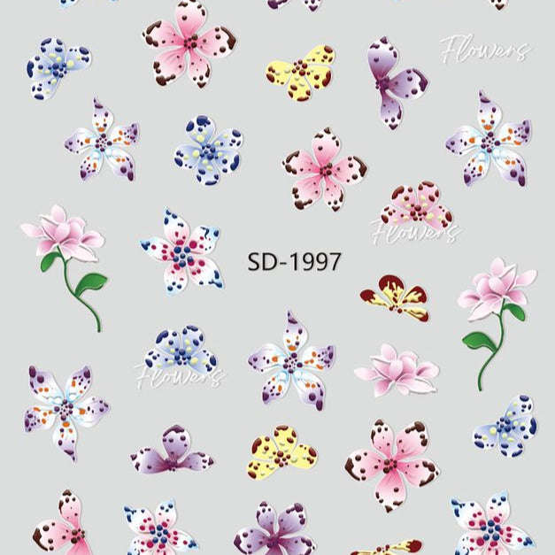 Nail Sticker 3D - 1997 - Flowers