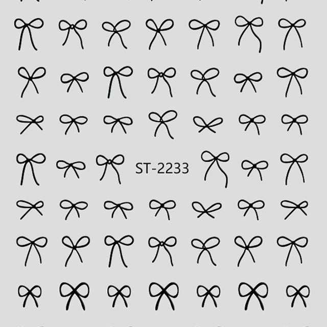 Nail Sticker 3D - 2233 - Bow - Black