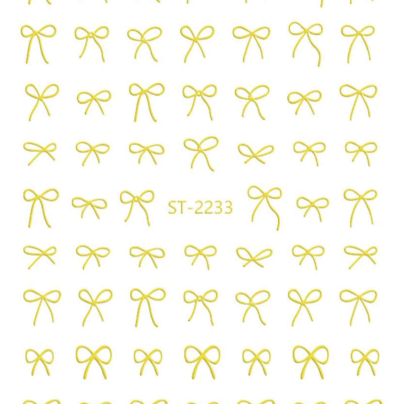 Nail Sticker 3D - 2233 - Bow - Gold