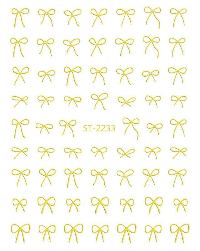 Nail Sticker 3D - 2233 - Bow - Gold