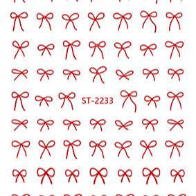 Nail Sticker 3D - 2233 - Bow - Red