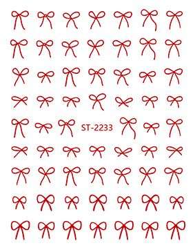 Nail Sticker 3D - 2233 - Bow - Red