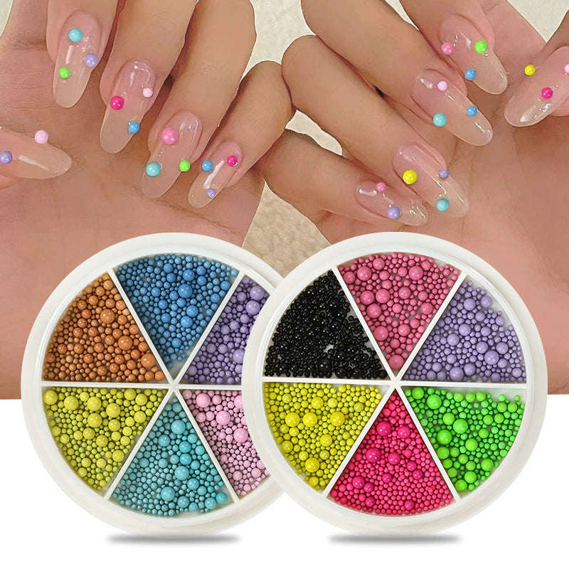Nail Decoration - Steel Caviar Balls - Macaron / Candy