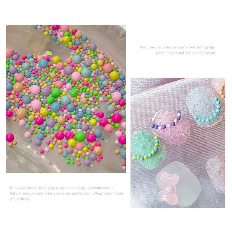 Nail Decoration - Steel Caviar Balls - Macaron / Candy