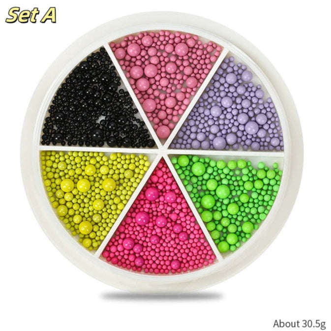 Nail Decoration - Steel Caviar Balls - Macaron / Candy