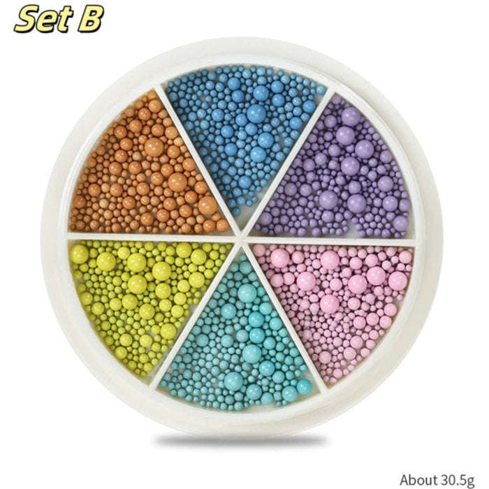 Nail Decoration - Steel Caviar Balls - Macaron / Candy