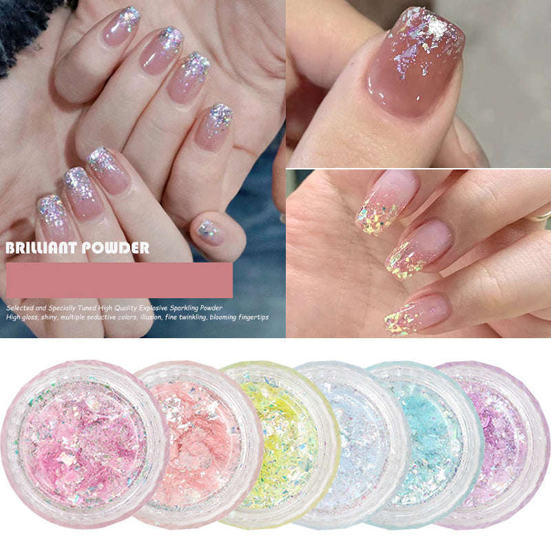 Glitter Flakes / Brilliant Powder - 6pcs