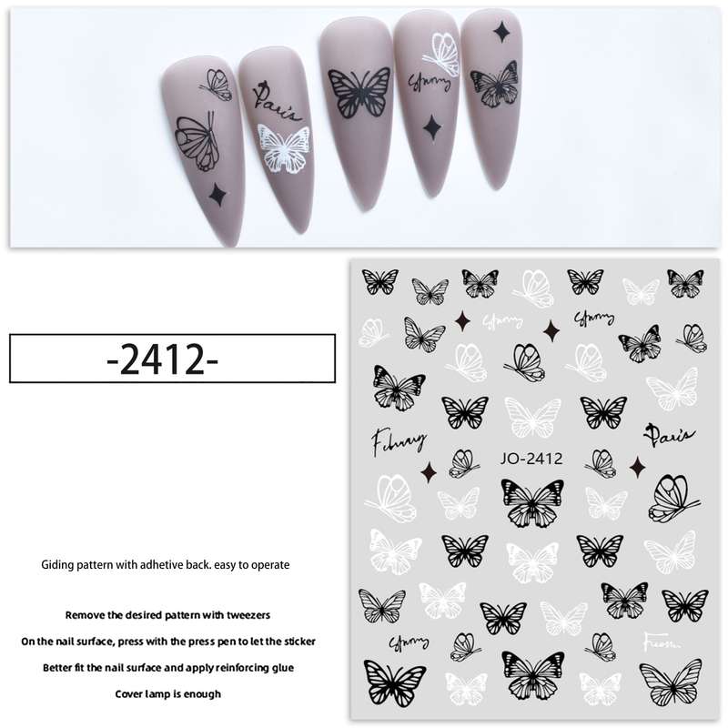 Nail Sticker - 2412 - Butterflies