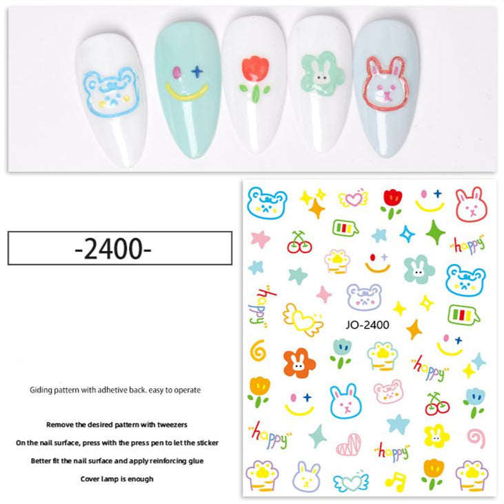 Nail Sticker - 2400 - Happy Bears
