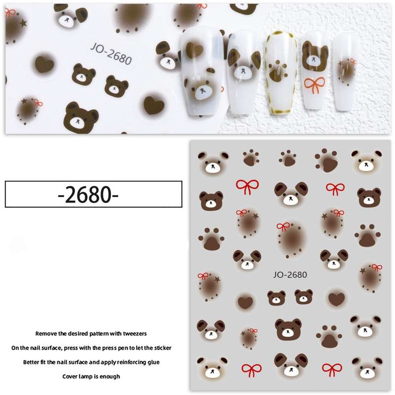Nail Sticker - 2680 - Bears & Paws