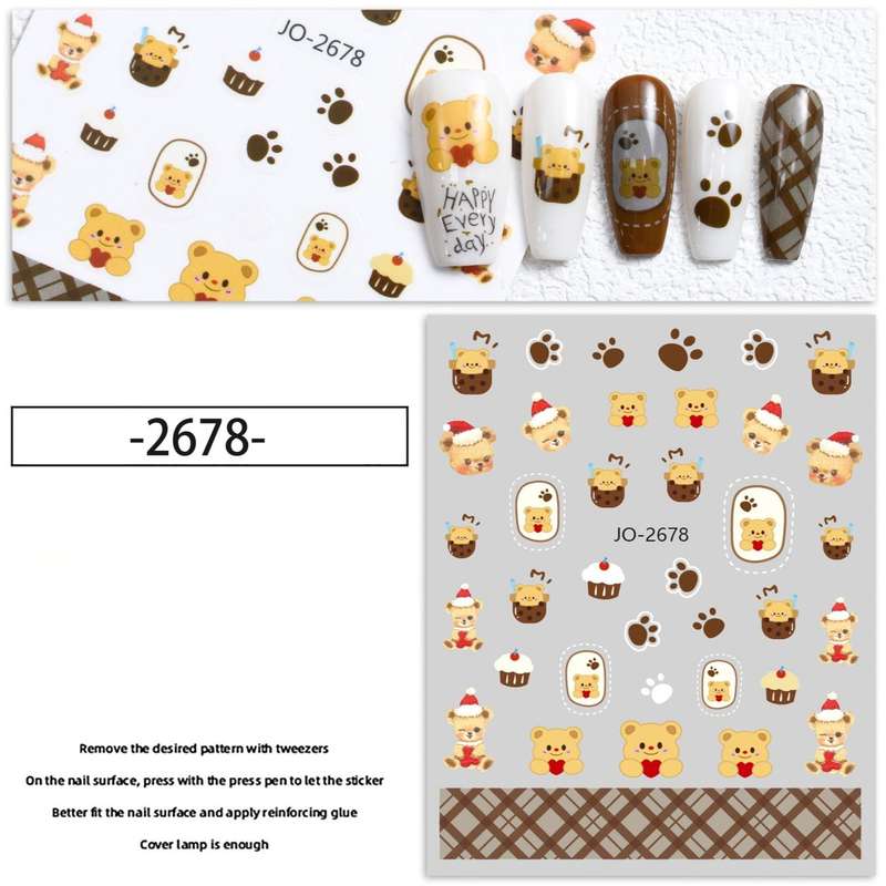 Nail Sticker - 2678 - Bears & Paws