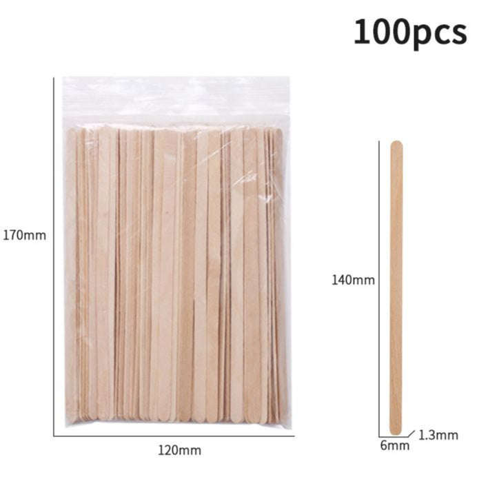Disposable Wooden Spatula (For Waxing) - Small Applicator - 140x6mm - 100pcs