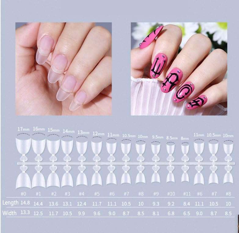 Round / Oval - Short- Half Cover - Soft Gel - Clear Matt - Nail Tips - 240pcs - YS-408