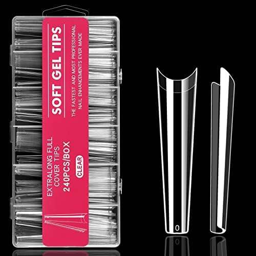 Coffin - 3XL Long - Half Cover - Soft Gel Nail Tips - 240pcs