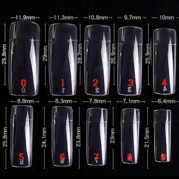 Full / Squoval - Halfmoon - Nail Tips - 500pcs - Bag