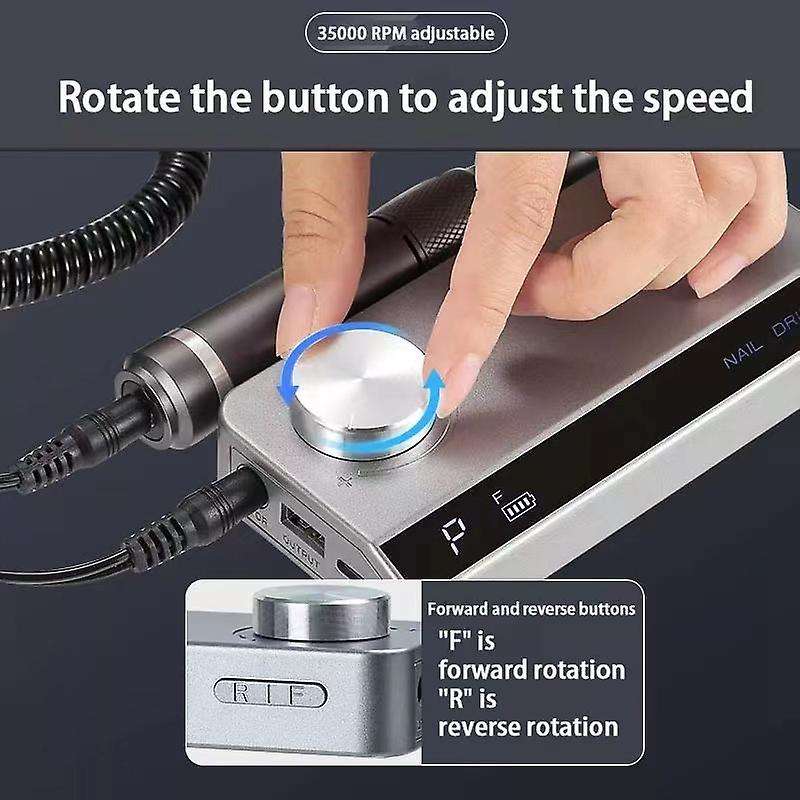 35000rpm Electric Nail File/Drill Machine UV-501 - Rechargeable / Cordless / Portable - White