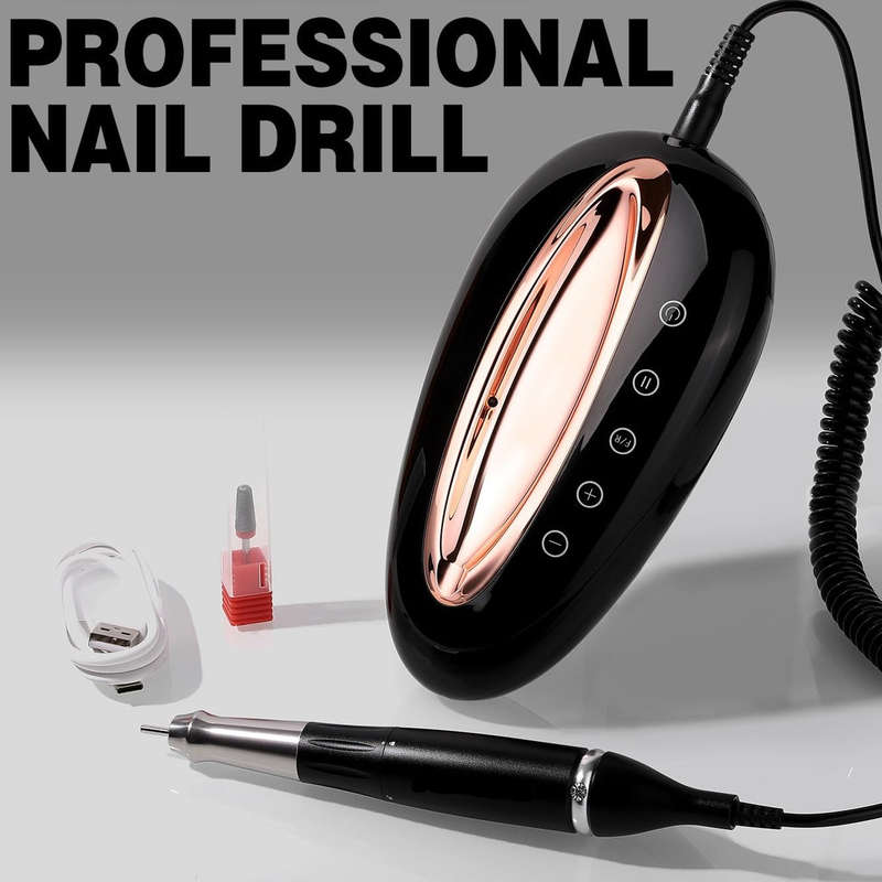 40000rpm Electric Nail File/Drill Machine UV901 - Rechargeable / Cordless / Portable - Black