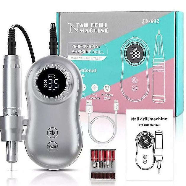 35000rpm Electric Nail File/Drill Machine (JF602) - Rechargeable / Cordless / Portable