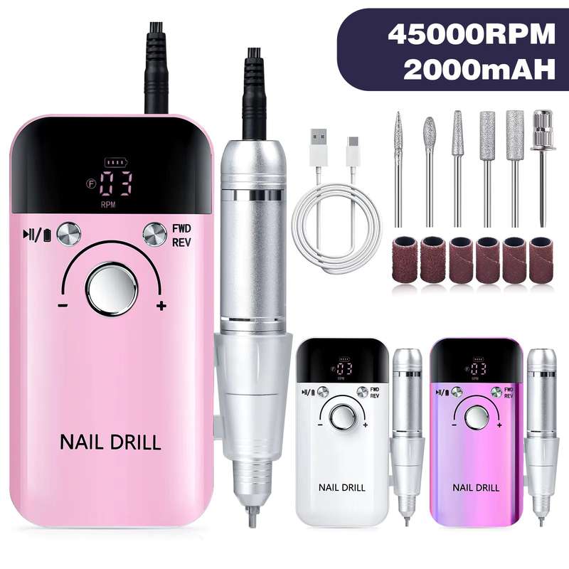 45000rpm Electric Nail File/Drill Machine - YN-V6 - Rechargeable / Cordless / Portable