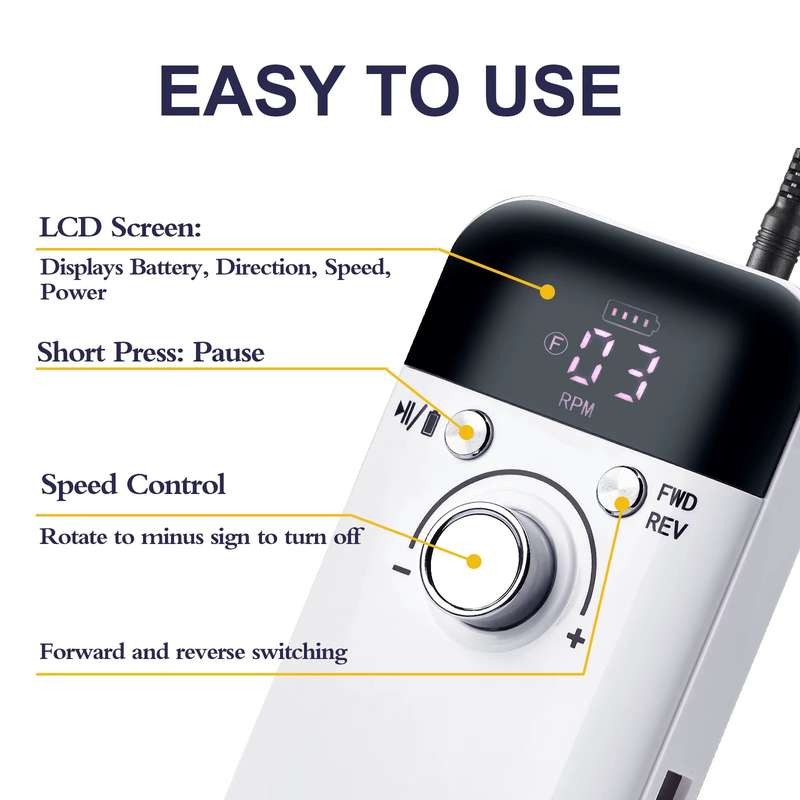 45000rpm Electric Nail File/Drill Machine - YN-V6 - Rechargeable / Cordless / Portable