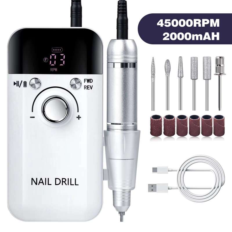 45000rpm Electric Nail File/Drill Machine - YN-V6 - Rechargeable / Cordless / Portable
