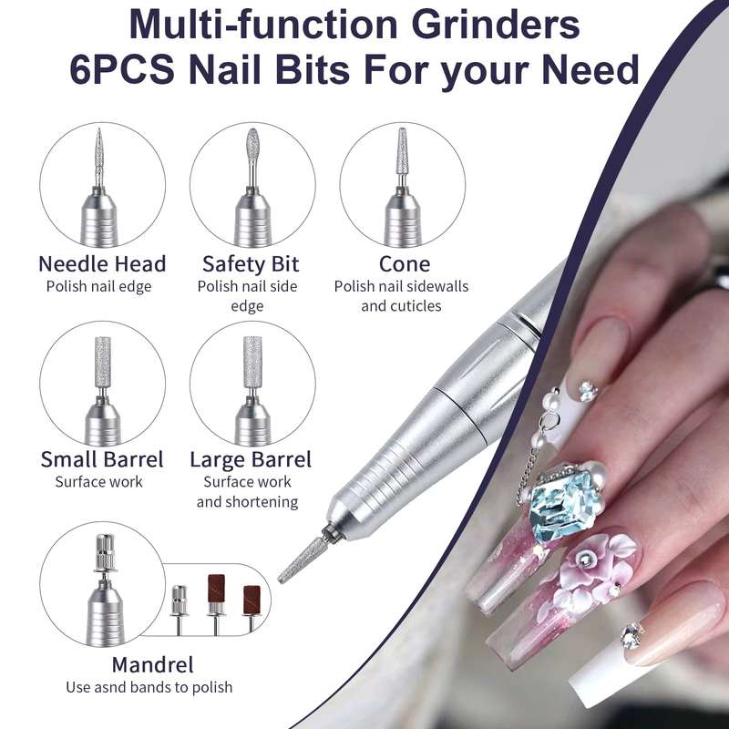 45000rpm Electric Nail File/Drill Machine - YN-V6 - Rechargeable / Cordless / Portable